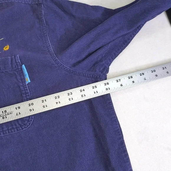 Vintage Style Tweety Bird Corduroy Shirt XL Purple Looney Tunes Button Up - Picture 9 of 11